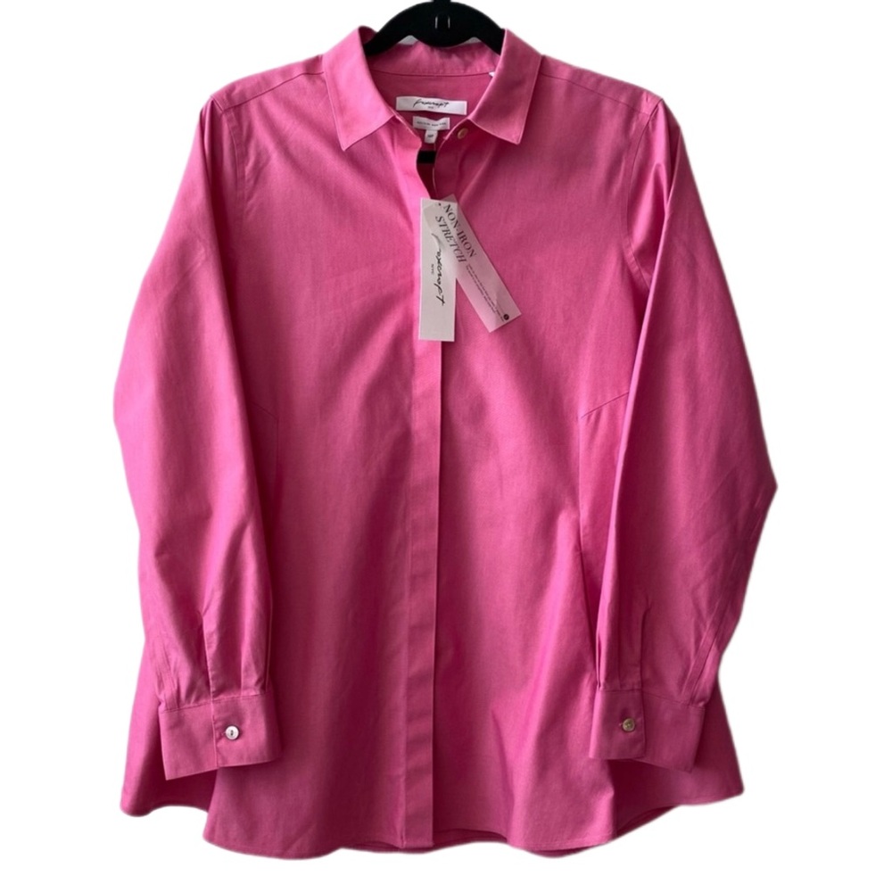 LAST CHANCE SALE! Foxcroft NYC Heritage Non-Iron Button up Tunic Blouse Pink